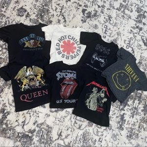 Toddler baby 12 month bundle of 7 band tee shirts